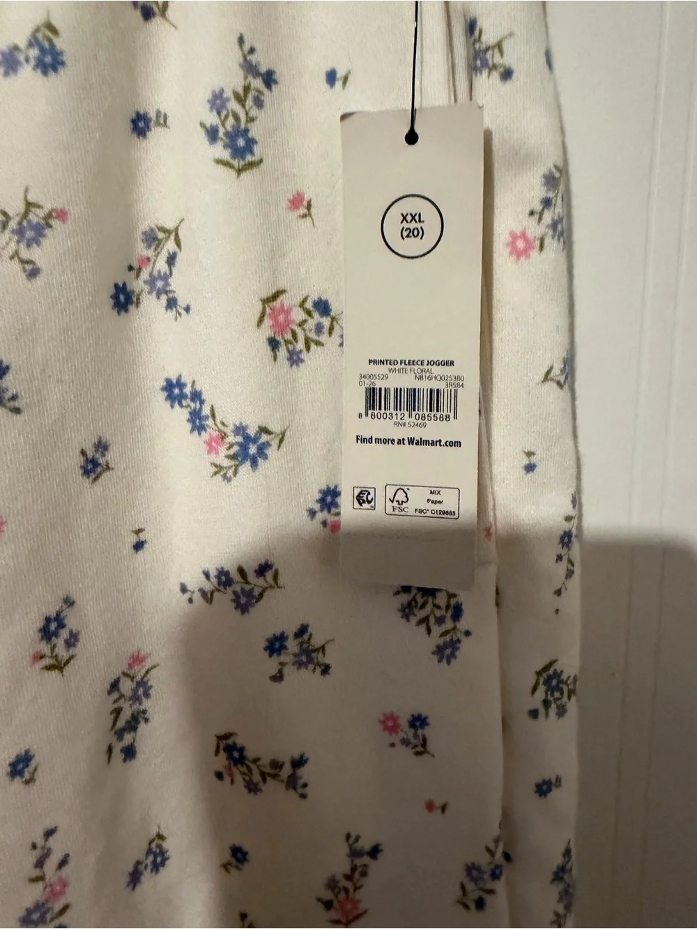 NO Boundaries Cream Floral Jogger Pants NWT XXL
